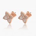 Original design Four-leaf clover diamond earrings Versatile inlaid zircon temperament rose gold fashion earrings S925 sterling silver